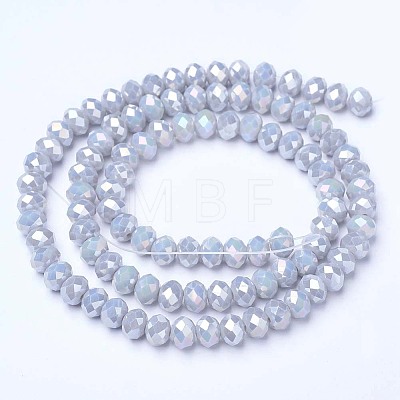 Electroplate Glass Beads Strands EGLA-A034-P6mm-B11-1