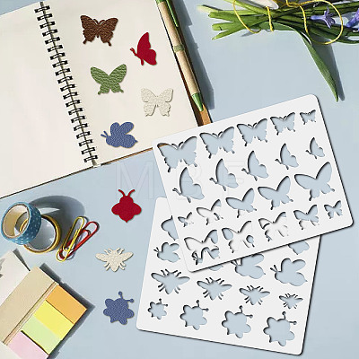 12Pcs 12 Styles PET Plastic Hollow Out Drawing Painting Stencils Templates DIY-WH0470-001-1