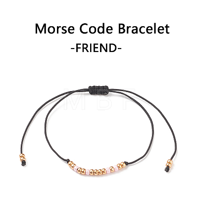 Morse Code Friend Bracelets BJEW-JB08949-03-1