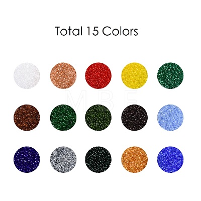 25000PCS 15 Colors 12/0 Grade A Round Glass Seed Beads SEED-JP0011-14-2mm-1
