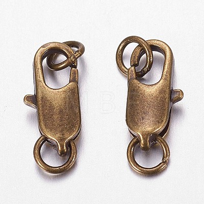 Brass Lobster Claw Clasps X-KK-KK802-AB-NR-1