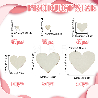 200Pcs 6 Styles Unfinished Wood Cutouts DIY-GO0003-36-1