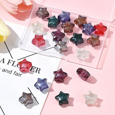 21Pcs 7 Colors Transparent Acrylic Beads OACR-FS0001-95-1