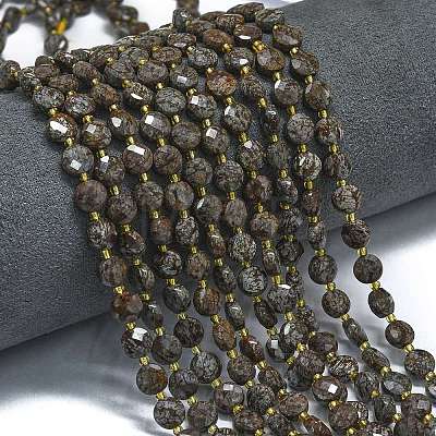 Natural Red Snowflake Obsidian Beads Strands G-K389-B37-01-1