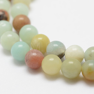 Natural Flower Amazonite Beads Strands G-F415-8mm-1