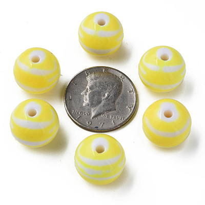 Opaque Striped Acrylic Beads MACR-S373-27B-06-1