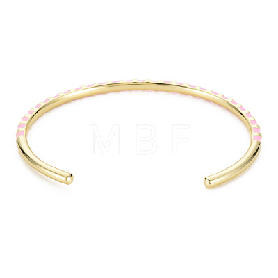Twisted Brass Enamel Cuff Bangle BJEW-T020-02-NF-1