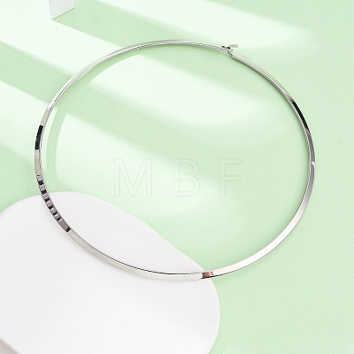 4MM 201 Stainless Steel Wire Choker Necklaces NJEW-Z098-06P-1