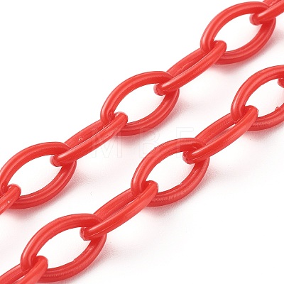 3Pcs 3 Colors Personalized ABS Plastic Cable Chain Necklaces NJEW-JN03484-03-1