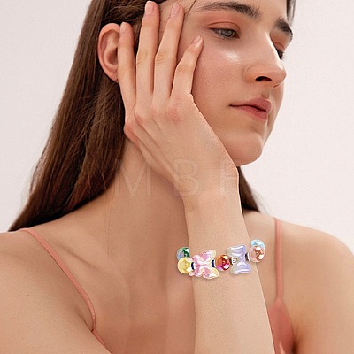 Round & Butterfly & Bowknot Acrylic & Brass Rhinestone Spacer Beads Findings Kits MACR-FS0002-46-1