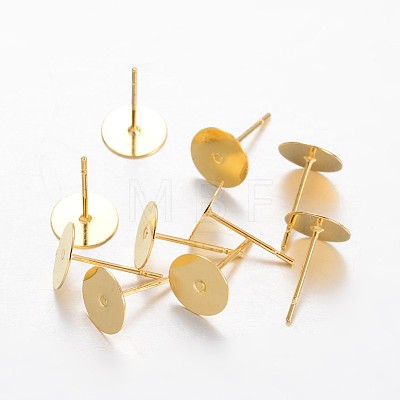 Brass Stud Earring Findings KK-F371-38G-1