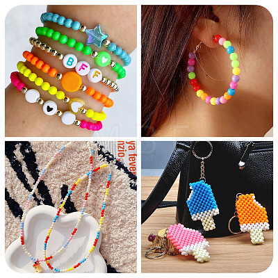 2400Pcs 15 Colors Opaque Baking Paint Glass Beads DGLA-TA0001-25-1