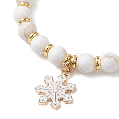 3Pcs Christmas Alloy Enamel Charm Bracelets BJEW-JB12407-1