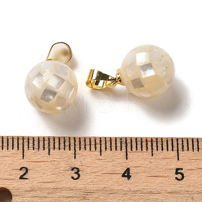 Natural White Shell Dyed Round Charms SSHEL-H071-01G-03-1