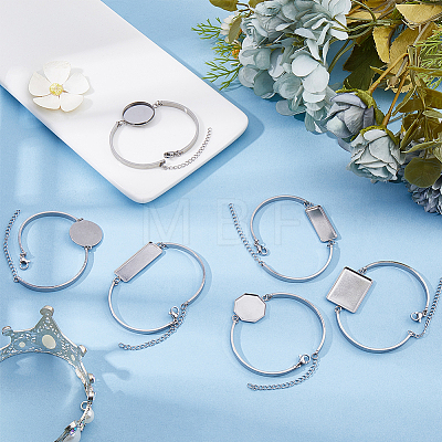 6Pcs 6 Styles 304 Stainless Steel Bangle Making STAS-ME0003-84-1