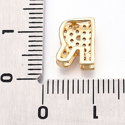 Brass Micro Pave Cubic Zirconia Charms KK-N254-217G-R-1