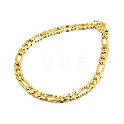 304 Stainless Steel Figaro Chain Bracelet Making STAS-A028-B021G-1