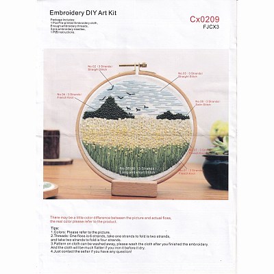 DIY Flower and Mountain Embroidery Kit DIY-O021-12A-1