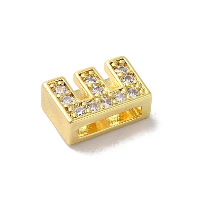 Brass Micro Pave Cubic Zirconia Beads KK-H487-25G-05-1