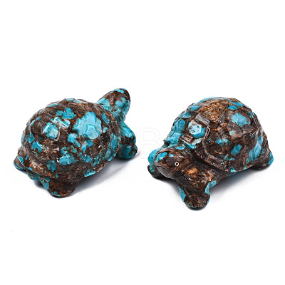 Tortoise Assembled Natural Bronzite & Synthetic Imperial Jasper Model Ornament G-N330-39B-04-A-1