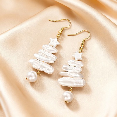 Alloy & Imitation Pearl Dangle Earrings WGB67B8-01-1