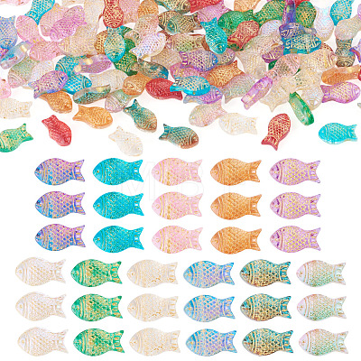 110Pcs 11 Colors Baking Paint and Golden Metal Enlaced Glass Beads DGLA-TA0001-66-1