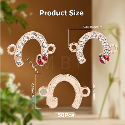 50Pcs Alloy Rhinestone Connector Charms RB-CN0001-02-1