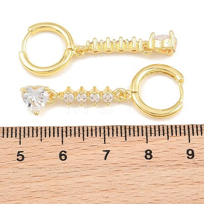 Brass Micro Pave Cubic Zirconia Hoop Dangle Earrings KK-CBA8324-07G-02-1