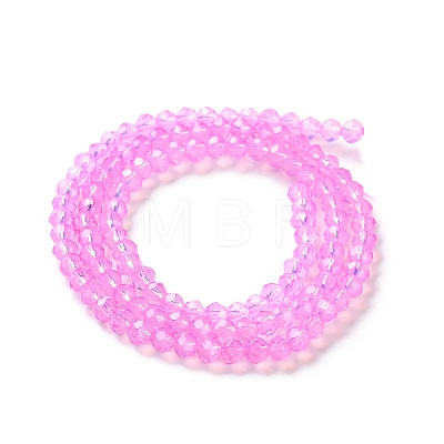 Baking Painted Transparent Glass Beads Strands DGLA-A034-J4MM-D05-1