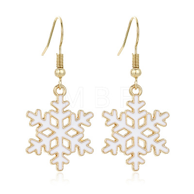 Snowflake Alloy Enamel Dangle Earrings FS-WGD9918-01-1