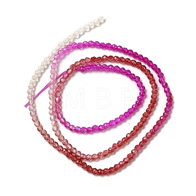 Transparent Gradient Color Glass Beads Strands GLAA-H021-01A-10-1