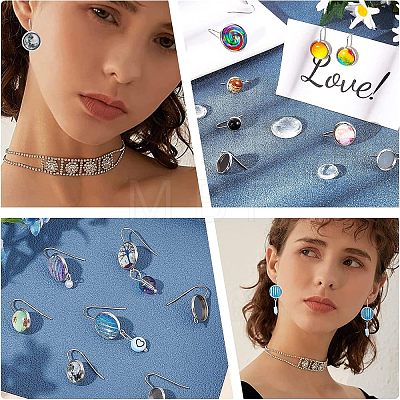 Unicraftale DIY Flat Round Dangle Earring Making Kits STAS-UN0034-77-1