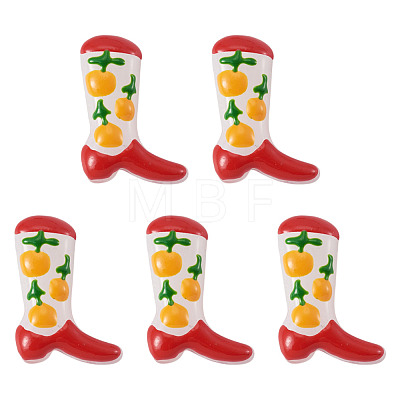 5Pcs Boot Baking Paint Glass Enamel  Beads LAMP-TADJ0001-08A-1