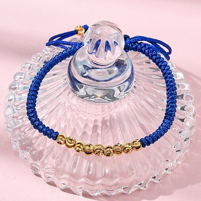 Polyester Cord Braided Bead Bracelets for Women BJEW-L698-01G-13-1