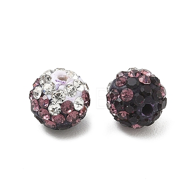 Handmade Polymer Clay Rhinestone Beads RB-CBAFAF8-01G-1