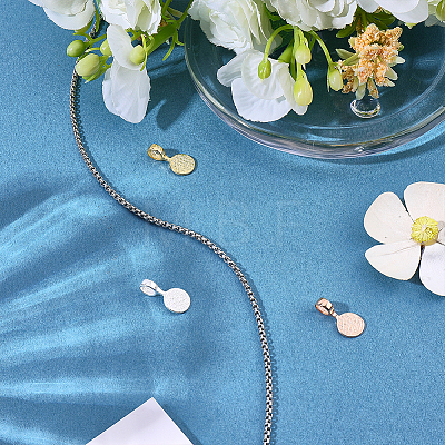 3Pcs 3 Colors 925 Sterling Silver Glue-on Flat Pad Bails STER-WR0001-09-1
