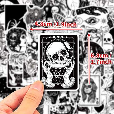 50Pcs Halloween PVC Self-Adhesive Cartoon Stickers PW-WG77550-01-1