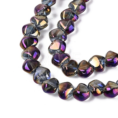 Electroplate Transparent Glass Beads Strands EGLA-Q133-01A-05-1