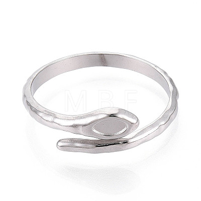 304 Stainless Steel Cuff Rings Components STAS-N113-08P-1