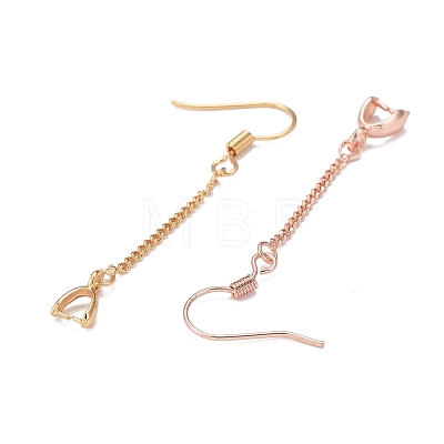 12Pairs 4 Colors Brass Real 18K Gold & Rose Gold & Platinum & Silver Plated Earring Hooks KK-LS0001-16-1