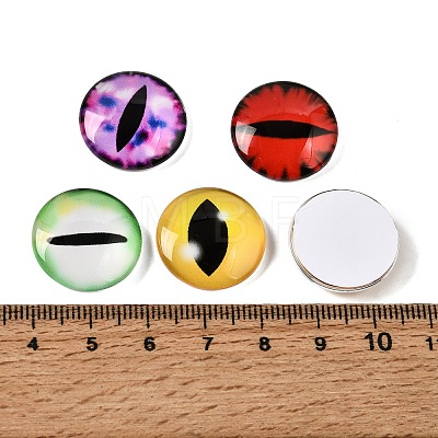 Printed Transparent Glass Cabochons GL-CBAA22A-11-1