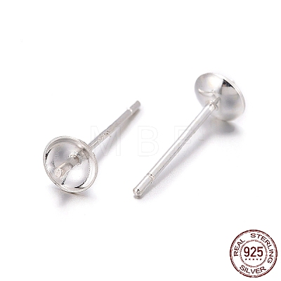 925 Sterling Silver Stud Earring Findings STER-K167-027B-S-1