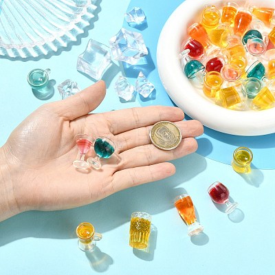 45Pcs 9 Styles Wine Transparent Resin Cabochons CRES-CJZ0009-02-1