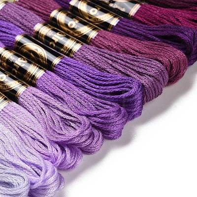12 Skeins 12 Colors 6-Ply Polyester Embroidery Floss OCOR-M009-01B-10-1