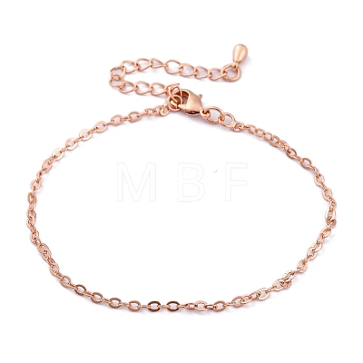 Adjustable Rack Plating Brass Cable Chain Bracelets for Women BJEW-G735-17RG-1