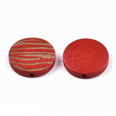 Painted Natural Wood Beads WOOD-T021-50B-04-1