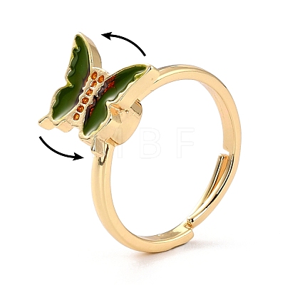 Butterfly Fidget Ring for Anxiety Stress Relief RJEW-P024-01B-1