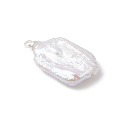 Natural Baroque Pearl Keshi Pearl Pendants PALLOY-JF04825-1