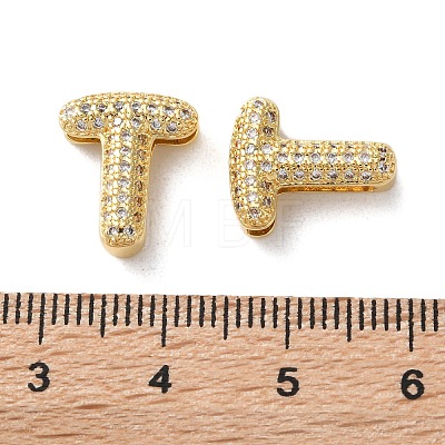 Rack Plating Brass Micro Pave Cubic Zirconia Slide Charms KK-C084-34G-T-1