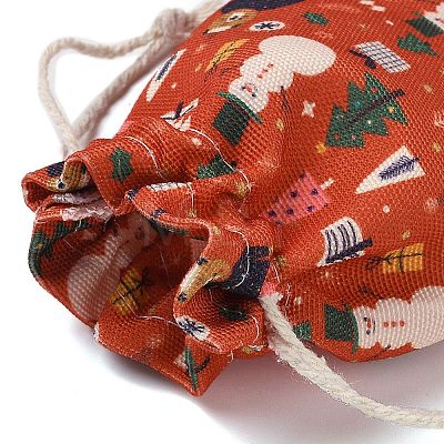 Christmas Theme Cloth Printed Storage Bags ABAG-F010-02A-01-1